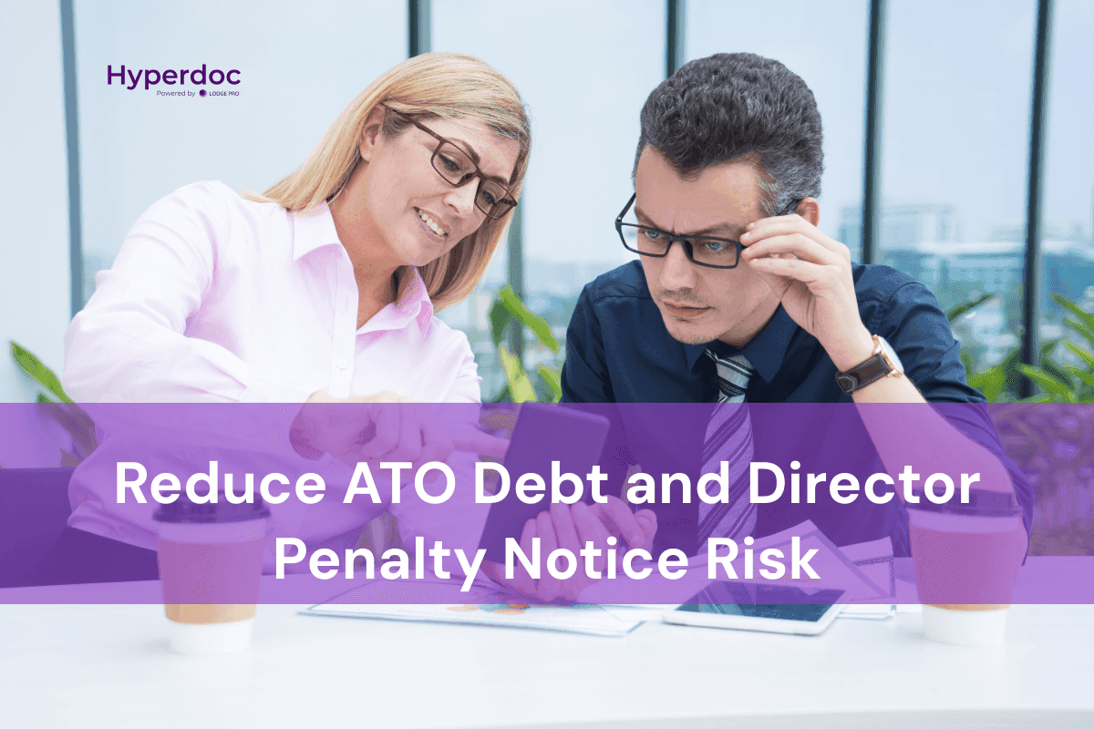 Accountant reviewing ATO debt correspondence and Director Penalty Notice risks